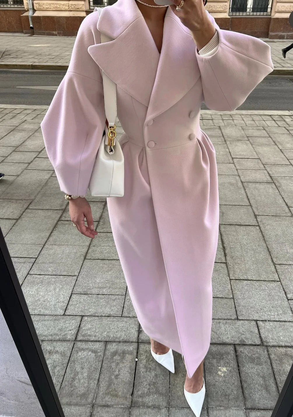 Winter Coat for Women Elegant Lantern Sleeve