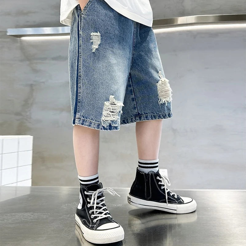Boys' Korean Style Denim Shorts