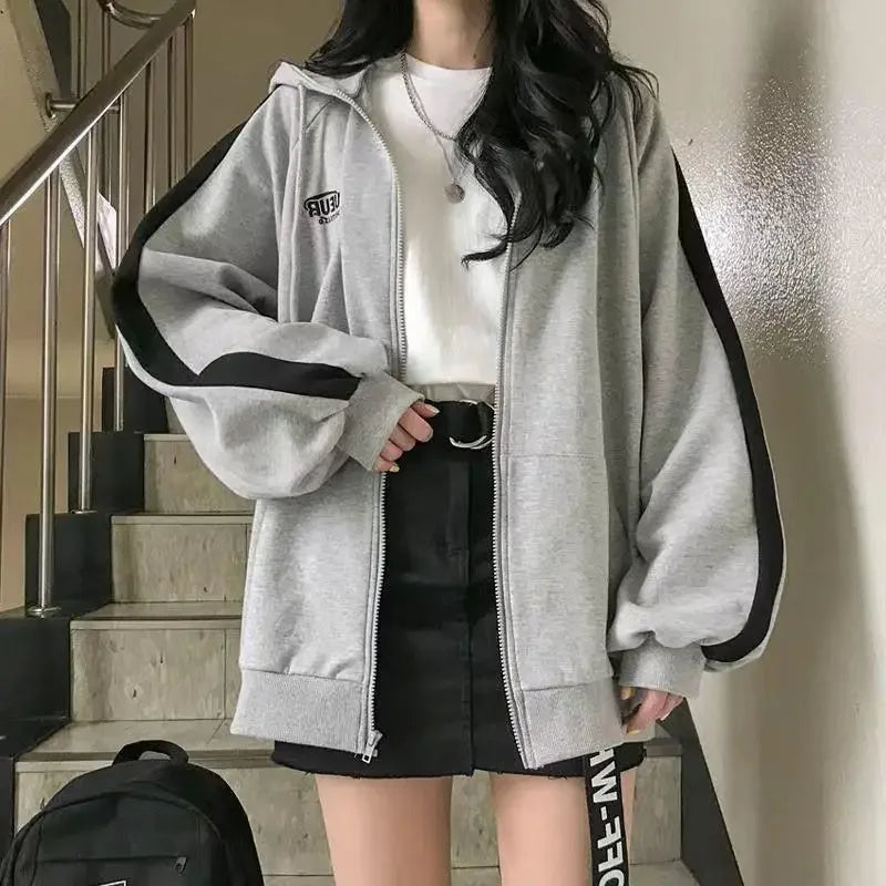 Women's Hooded Zipper Sweatshirt Jacket