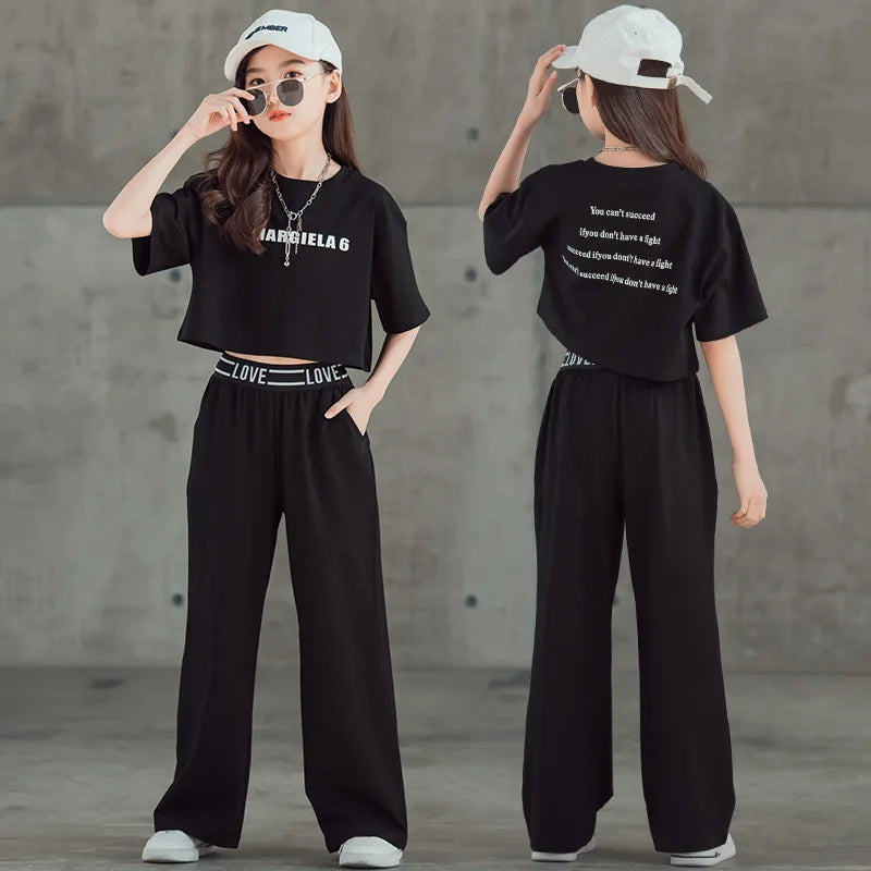 Teen Girls' Letter Top & Pants Set