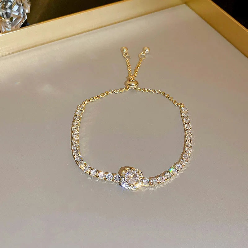 Luxury AAA Zircon Opal Clover Adjustable Bracelet