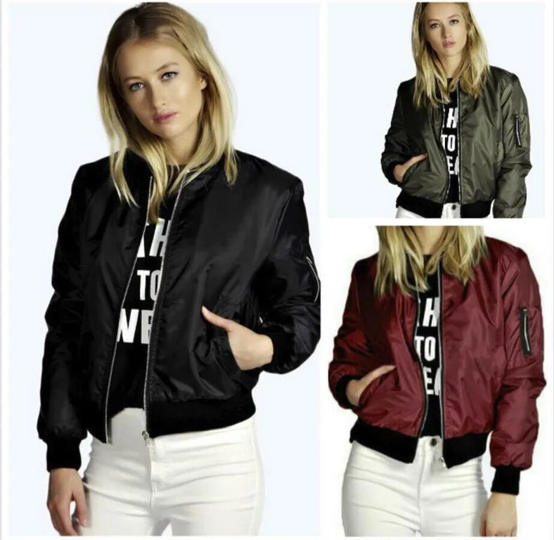 Women’s Vintage O-neck Bomber Jacket
