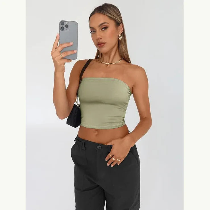 Pure Color Women's Csole Top Summer Outfit Svel ter Ne Vest Hot Girl Inner Wear Outer Wear Slim Fit Fem Clot...