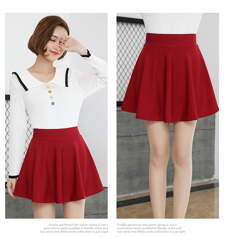 Women’s Plus Size Stretchy Flared Skater Skirt