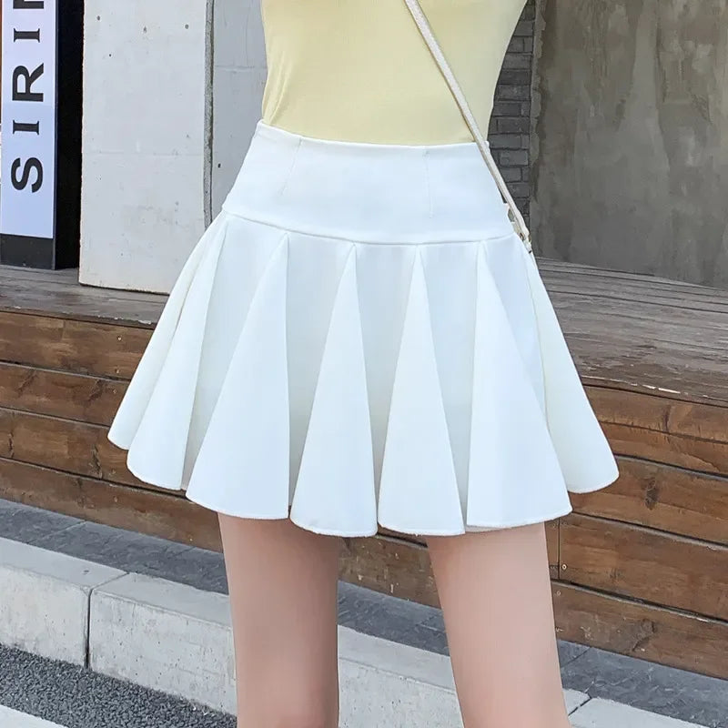 Korean Style High-Waist Pleated Mini Skirt