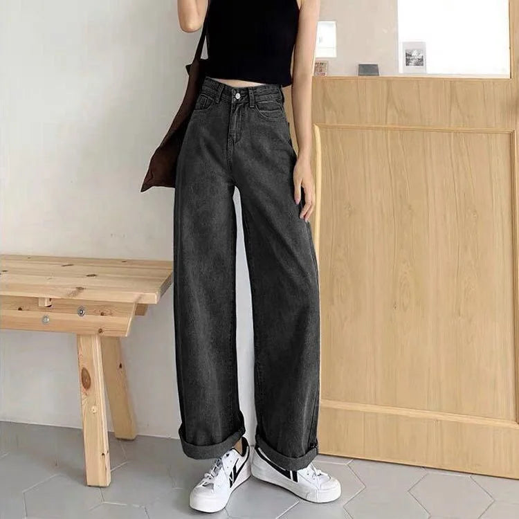 Loose Straight High-Waist Jeans