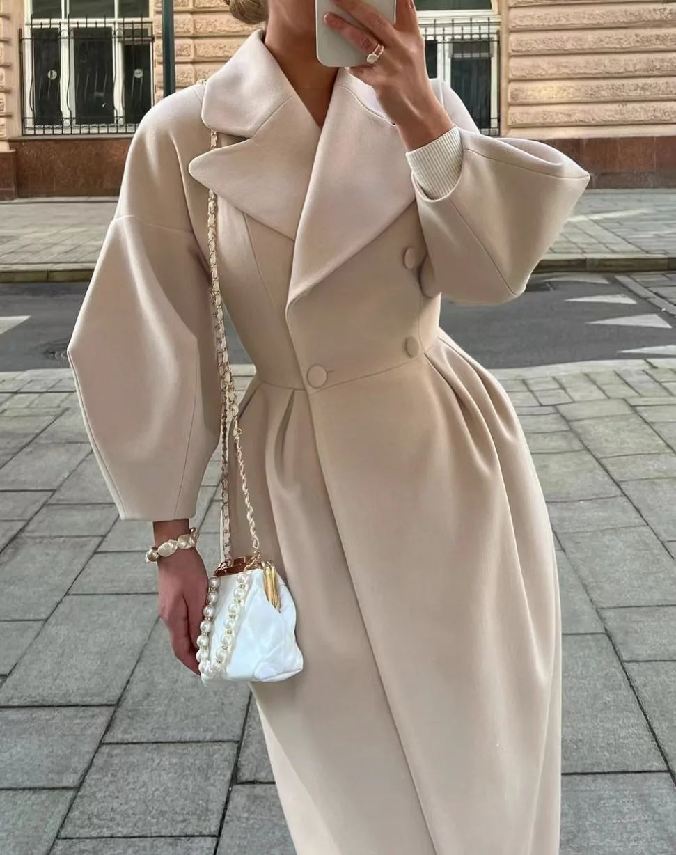 Winter Coat for Women Elegant Lantern Sleeve