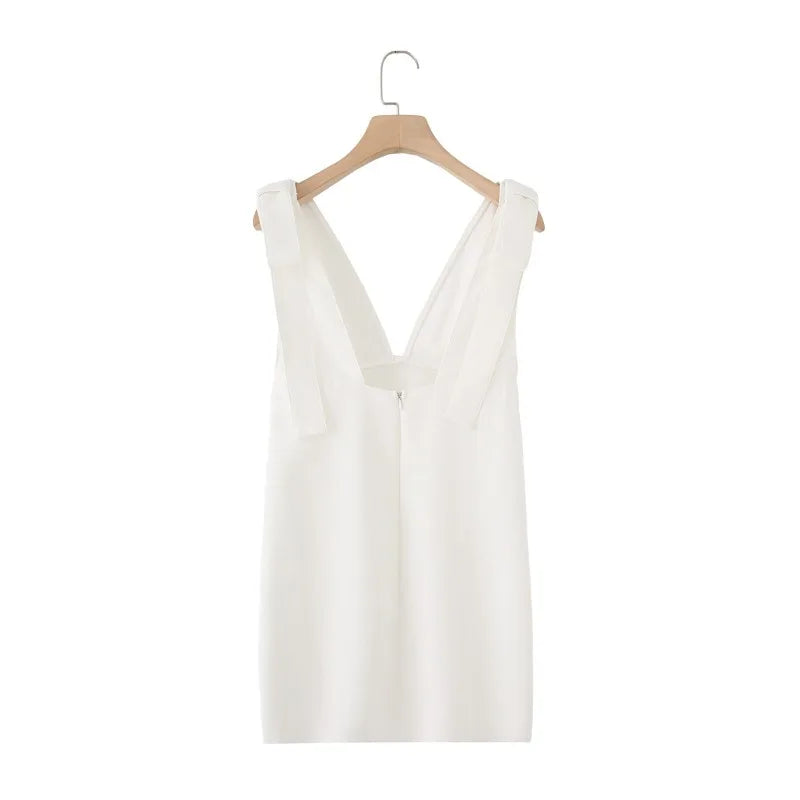 Women's Sexy Party Dresses Deep V Neck Bodycon Cocktail Dress Bow Detail Elegant Evening Gown Dinner Party Outfit