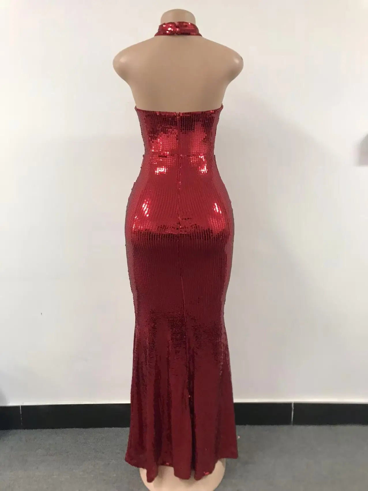 HBLL Sexy Summer Backless Sequins Halter Neck Evening Dresses Elegant Formal Prom Gown Wedding Guest Dinner Maxi Dress for Women