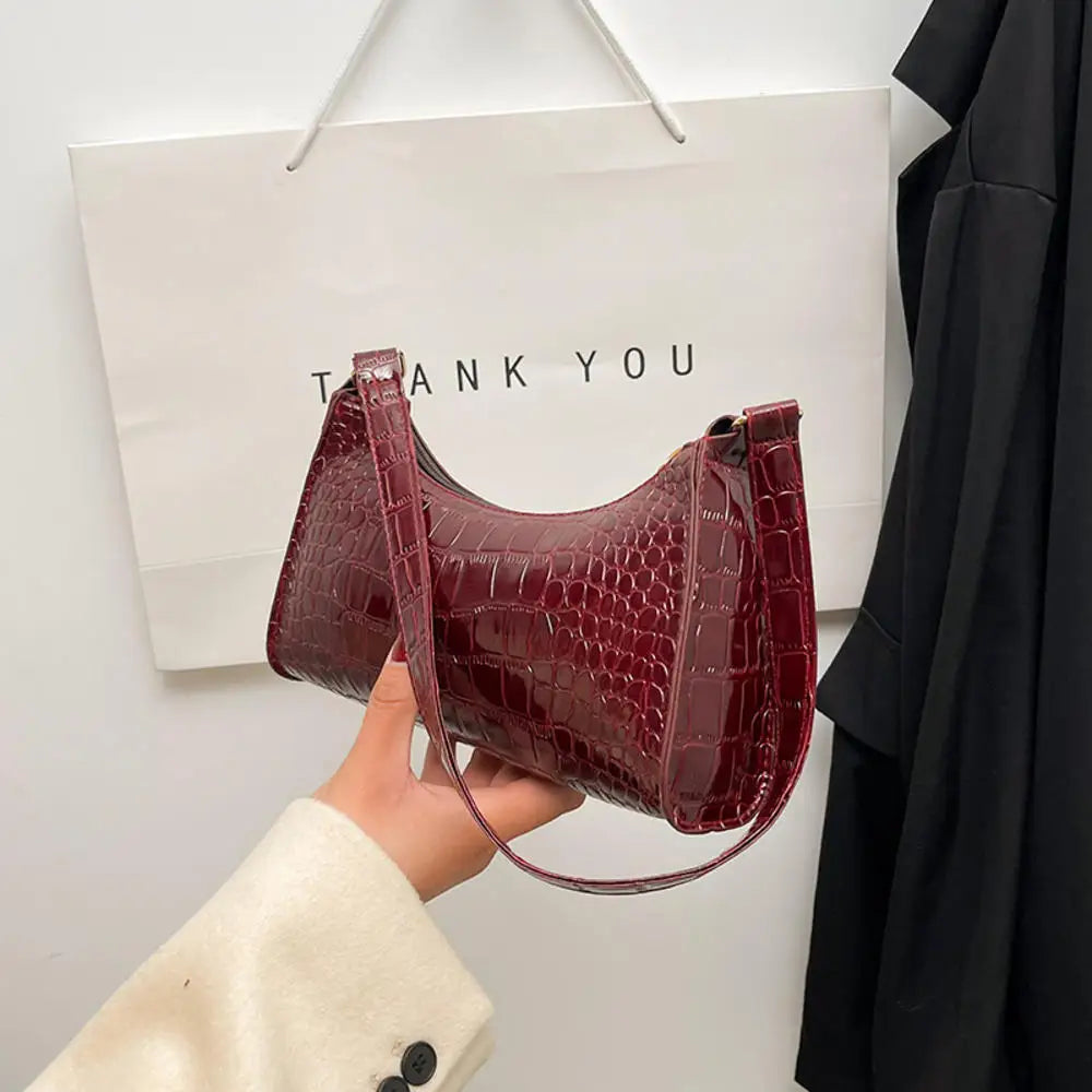 Trendy Black PU Shoulder & Crossbody Bag