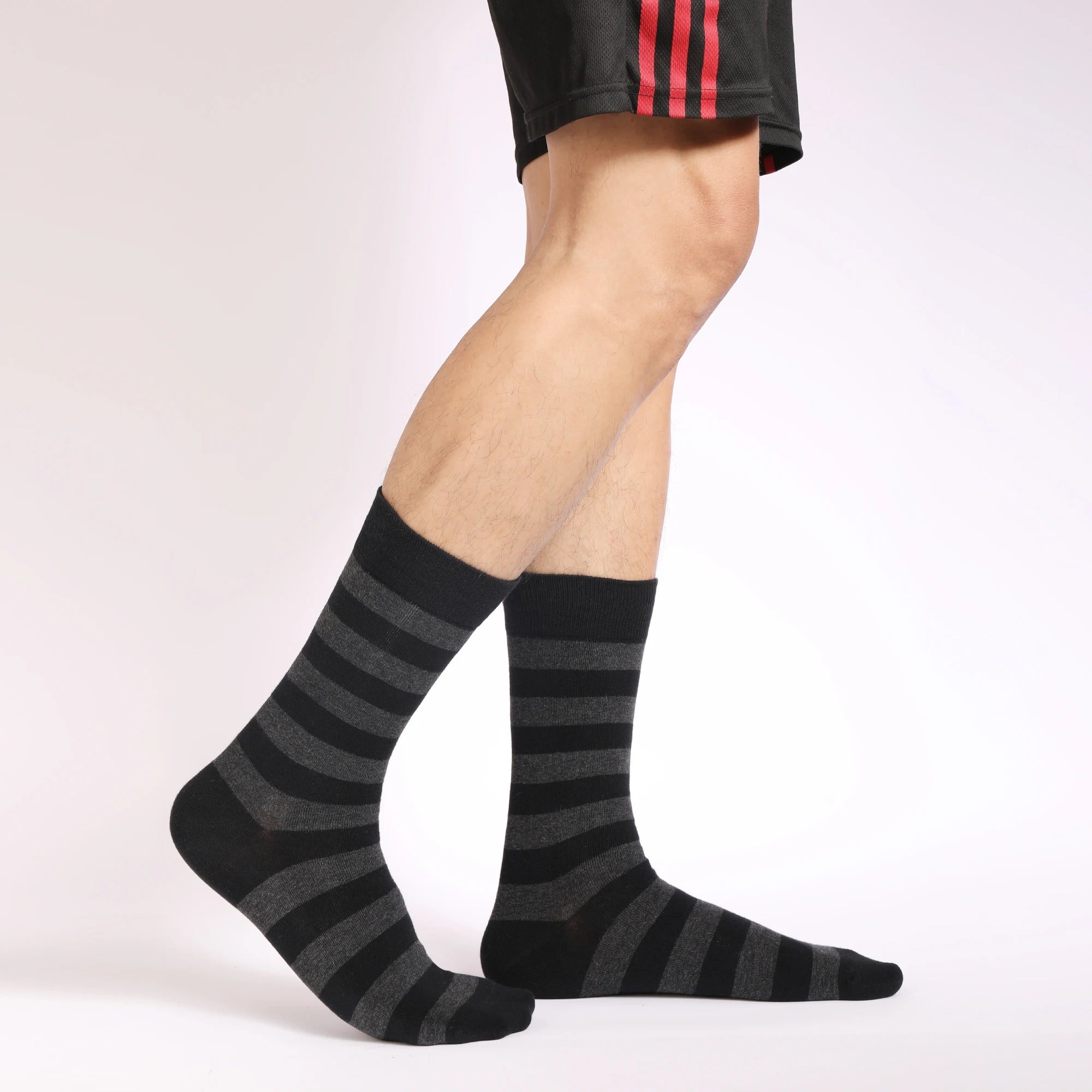 Men’s Plus Size Striped Dress Socks – 5 Pairs