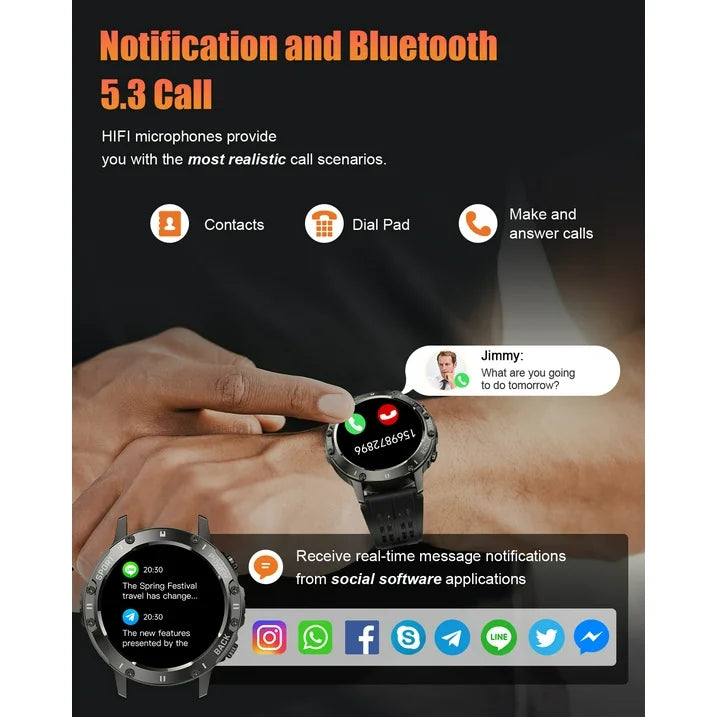 Tikland Military Smart Watch for Men