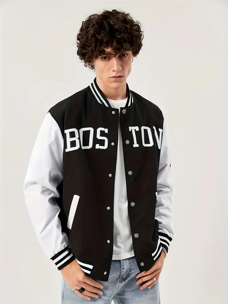 Loose Fit Baseball Jacket