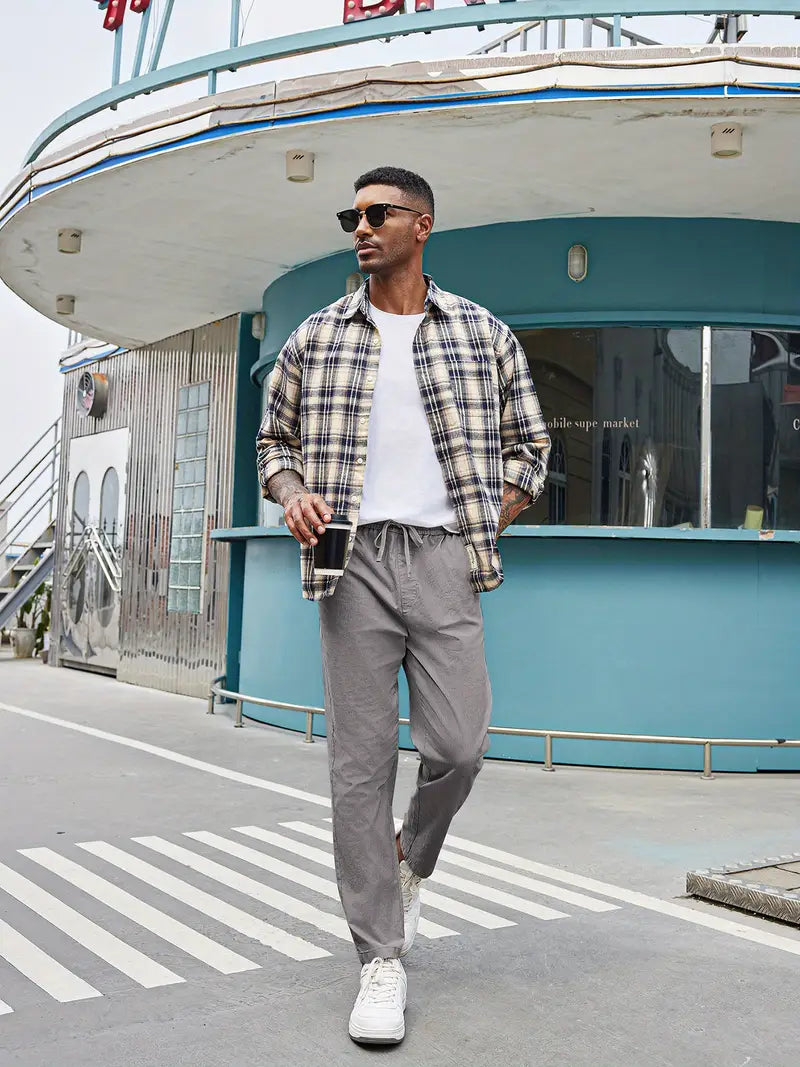 Men's Tapered Cotton Twill Chino Pants