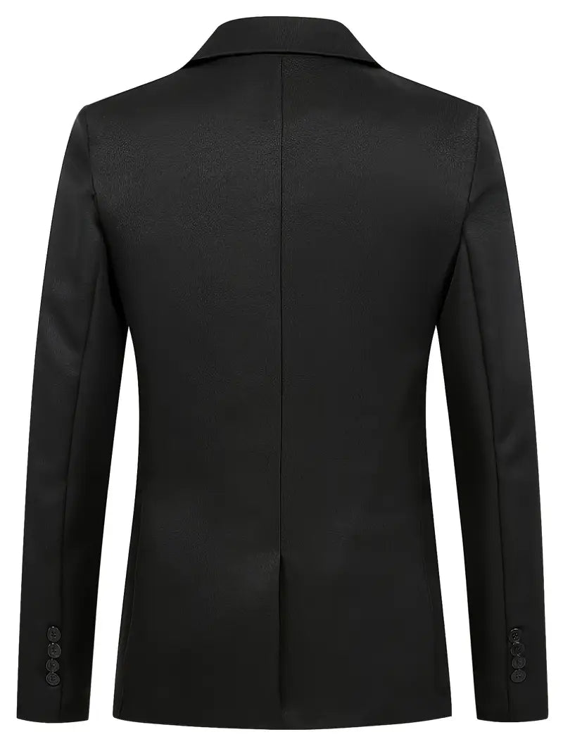 Men'S Casual Black Blazer with Short Sleeve