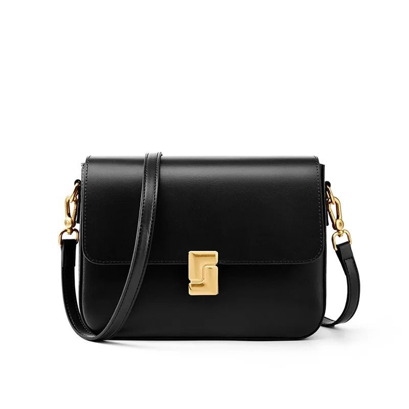 Genuine Leather Square Crossbody Bag