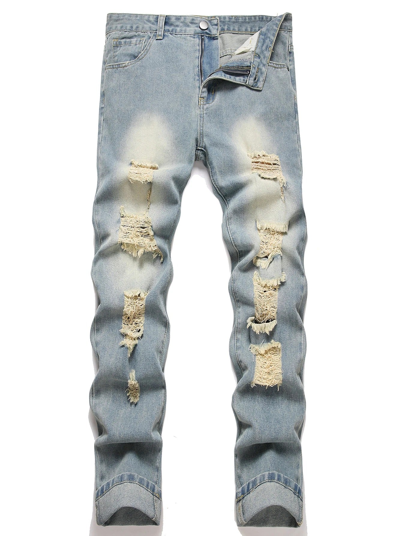 Vintage Streetwear Relaxed Fit Distressed Jeans