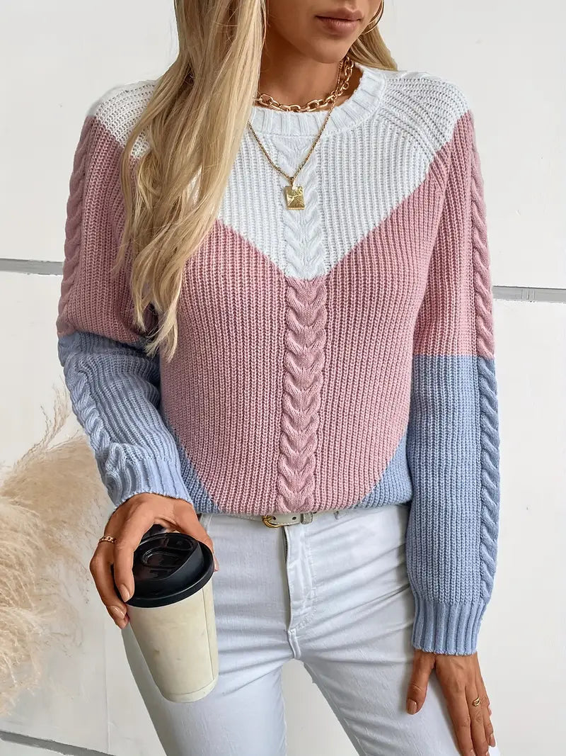 Chic Color Block Sweater