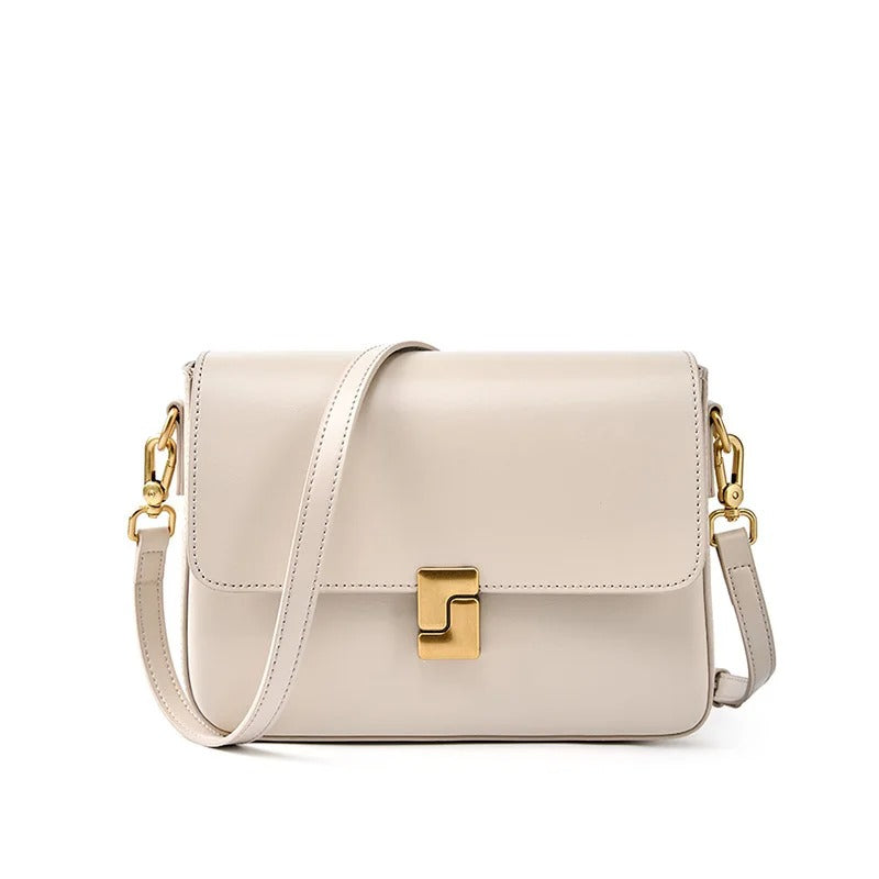 Genuine Leather Square Crossbody Bag