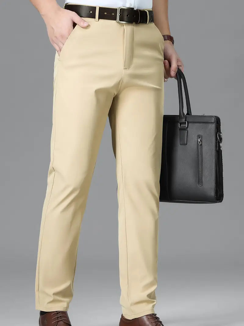Men'S Business Casual Straight-Leg Pants for Summer