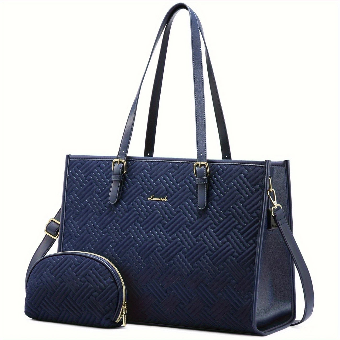 Women, Computer Tote Bag with Notebook Compartment, Mixed Color Handbag Shoulder Purse for Business