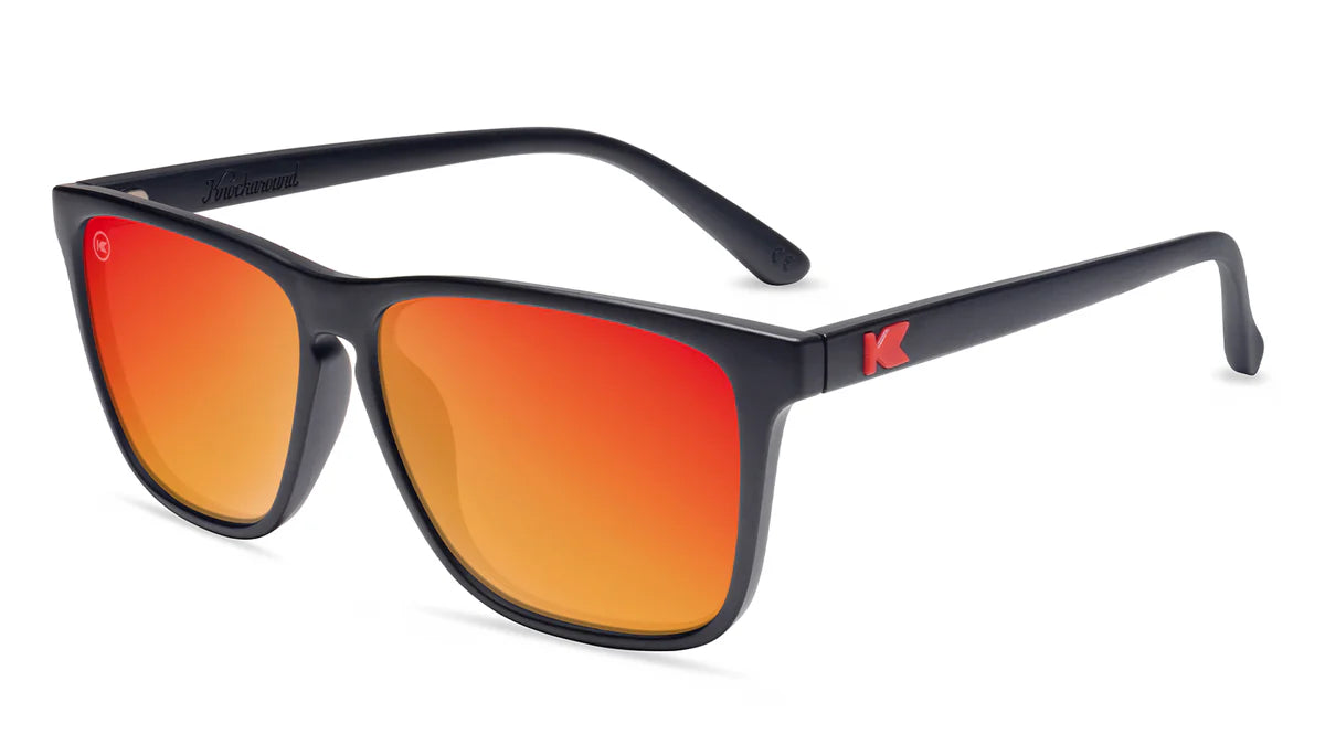 Men Matte Black / Red Sunset Fast Lanes Sunglass