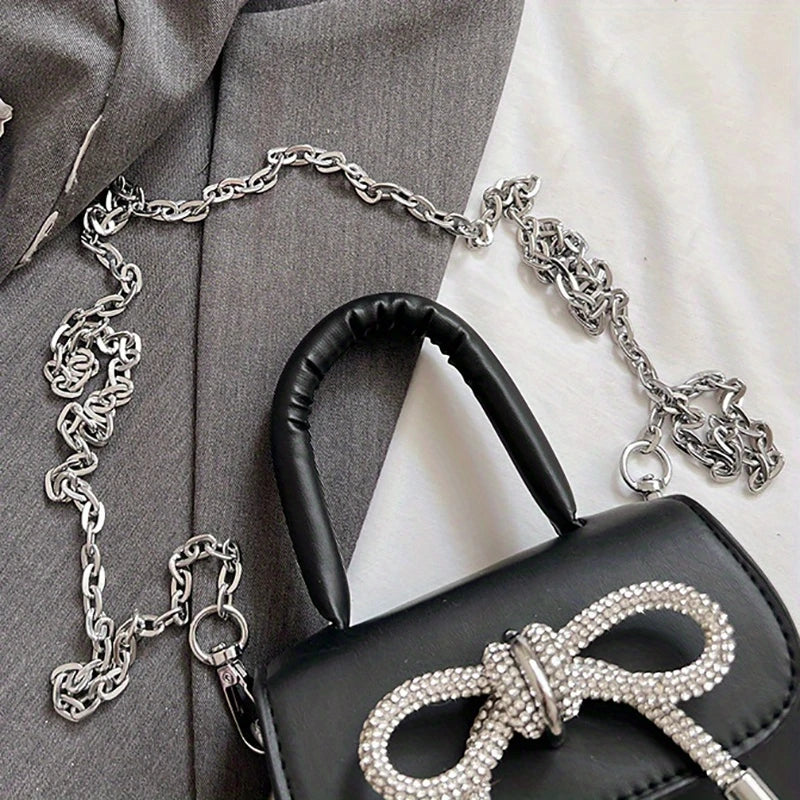 Bow Design Solid Color Mini Shoulder Bag Flap Crossbody Bags
