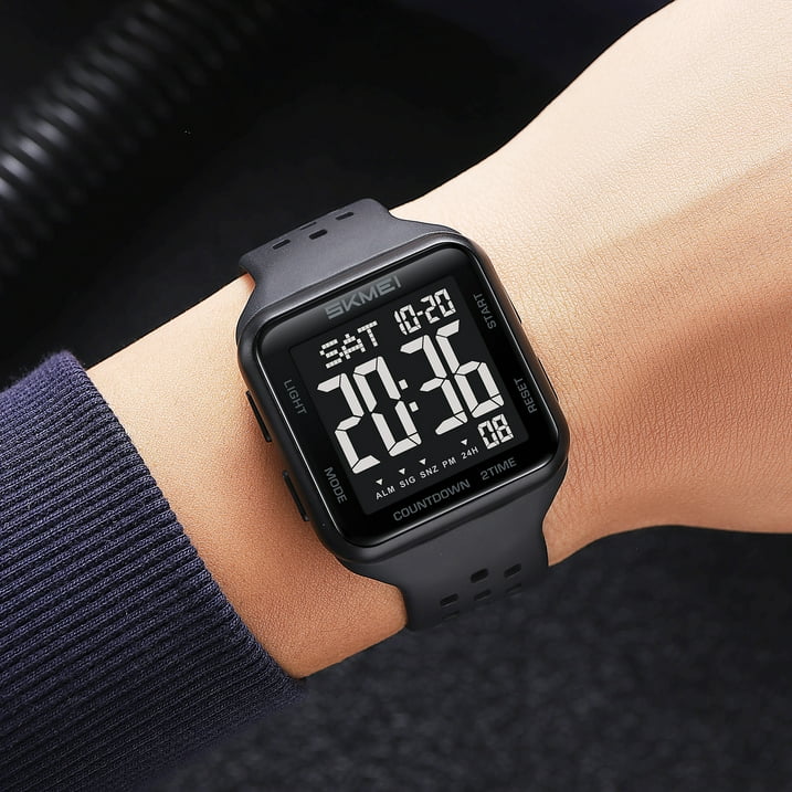 SKMEI Mens Digital Watch Outdoor Sports Waterproof Large Face Wrist Watches