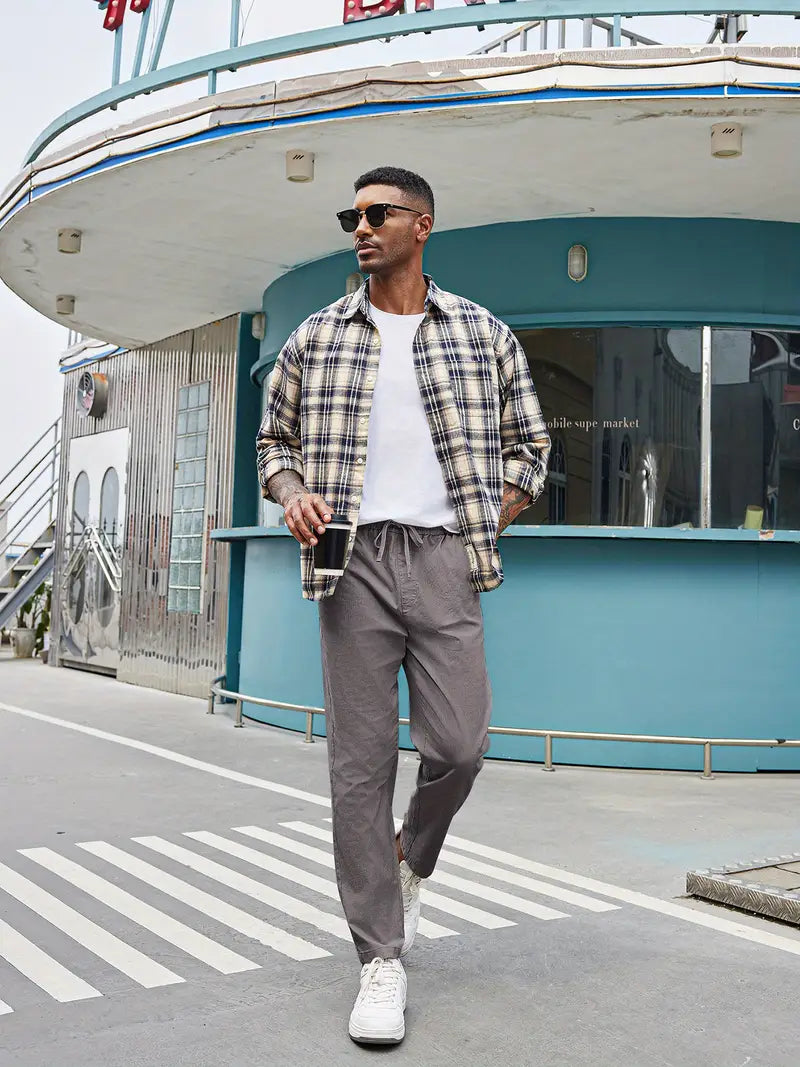 Men's Tapered Cotton Twill Chino Pants