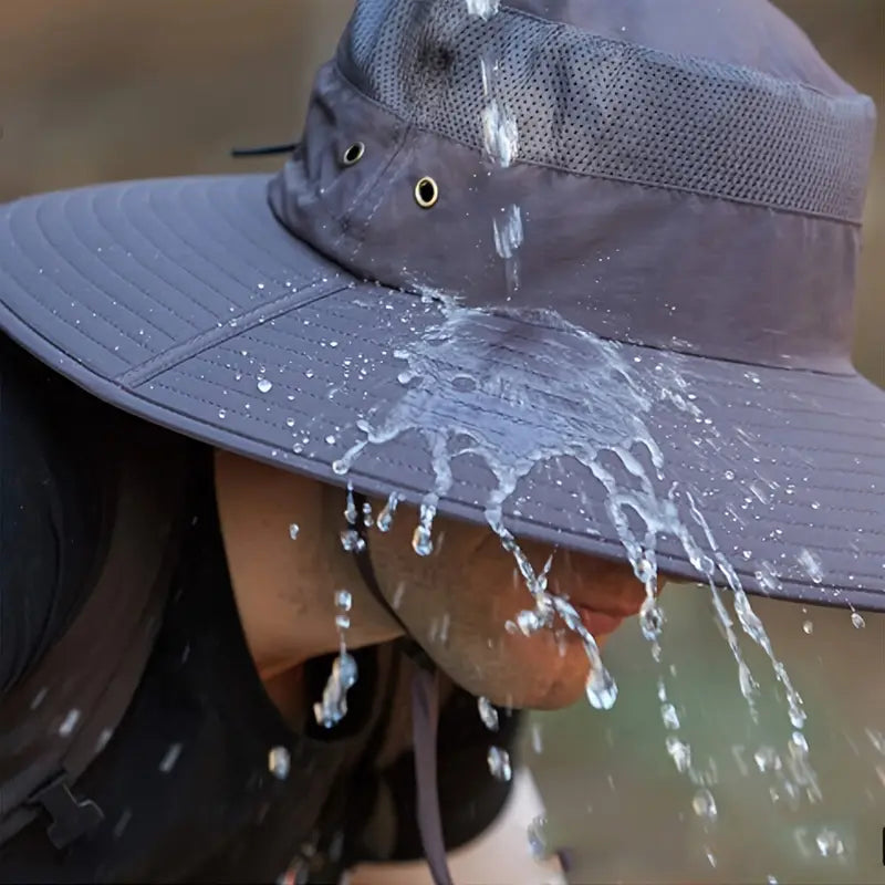 Cooling Extra Wide Brim Knit Bucket Hat