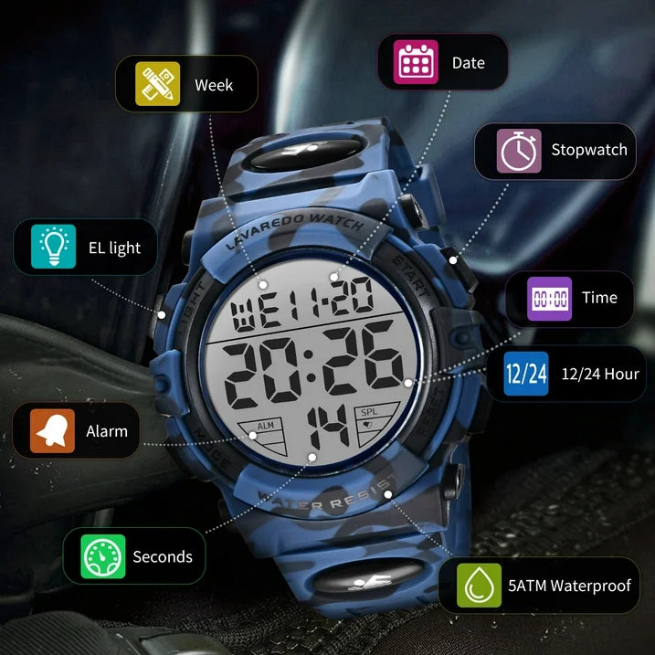 Watches for Man Digital Watches Waterproof Sport Watch with LED Backlight, Running Sports Digital Watch Gifts for Man Father's Day Gift