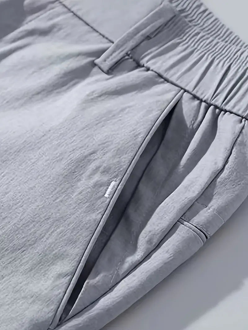 Men’s Light Gray Summer Suit Pants – Office & Travel Ready