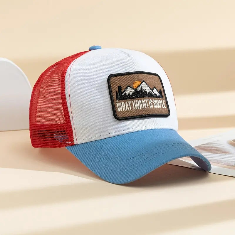 Breathable Mesh Mountain Patch Trucker Cap