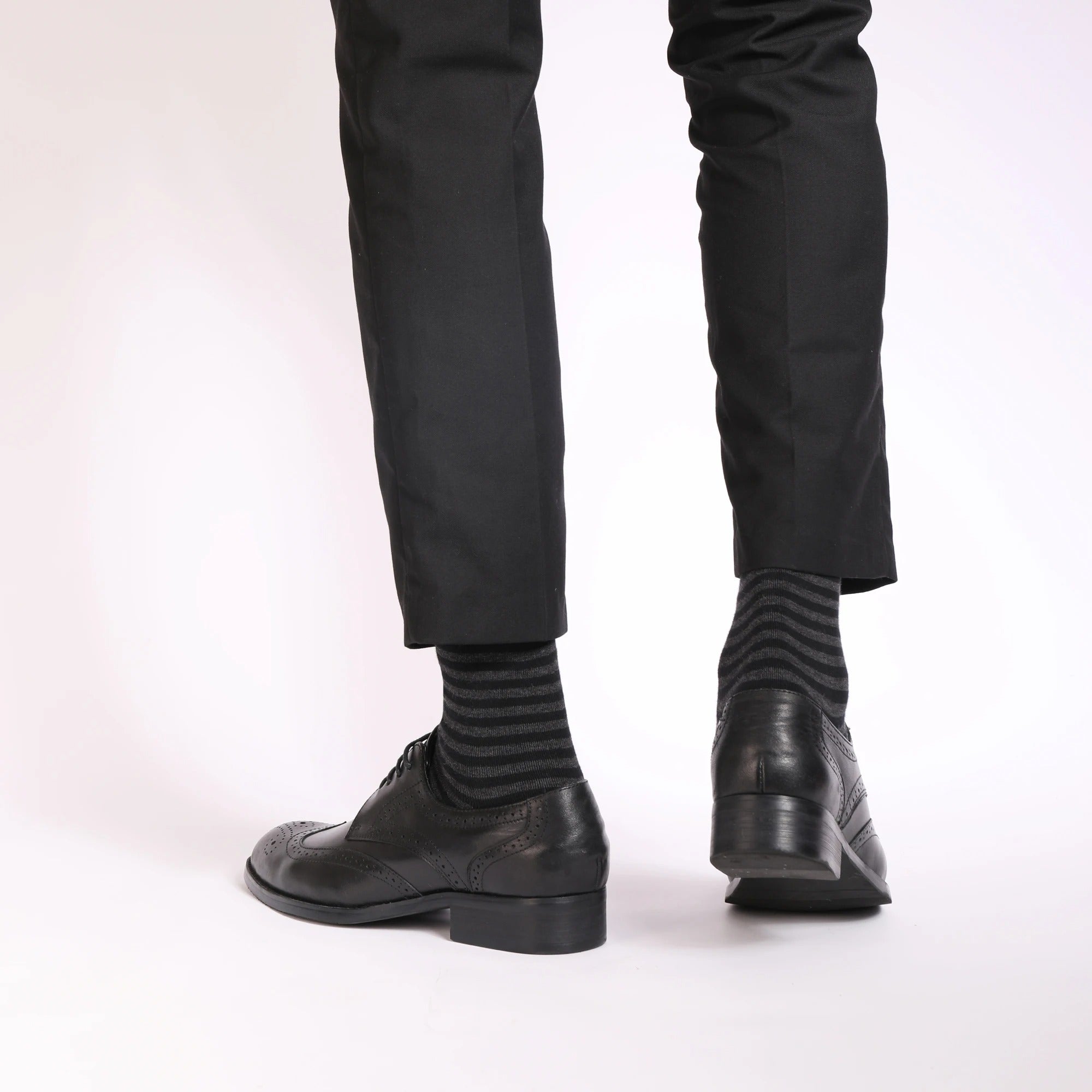 Men’s Plus Size Striped Dress Socks – 5 Pairs