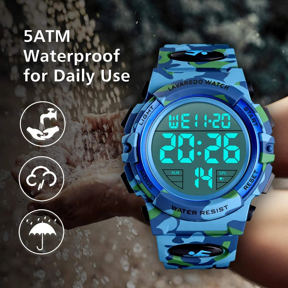 Watches for Man Digital Watches Waterproof Sport Watch with LED Backlight, Running Sports Digital Watch Gifts for Man Father's Day Gift