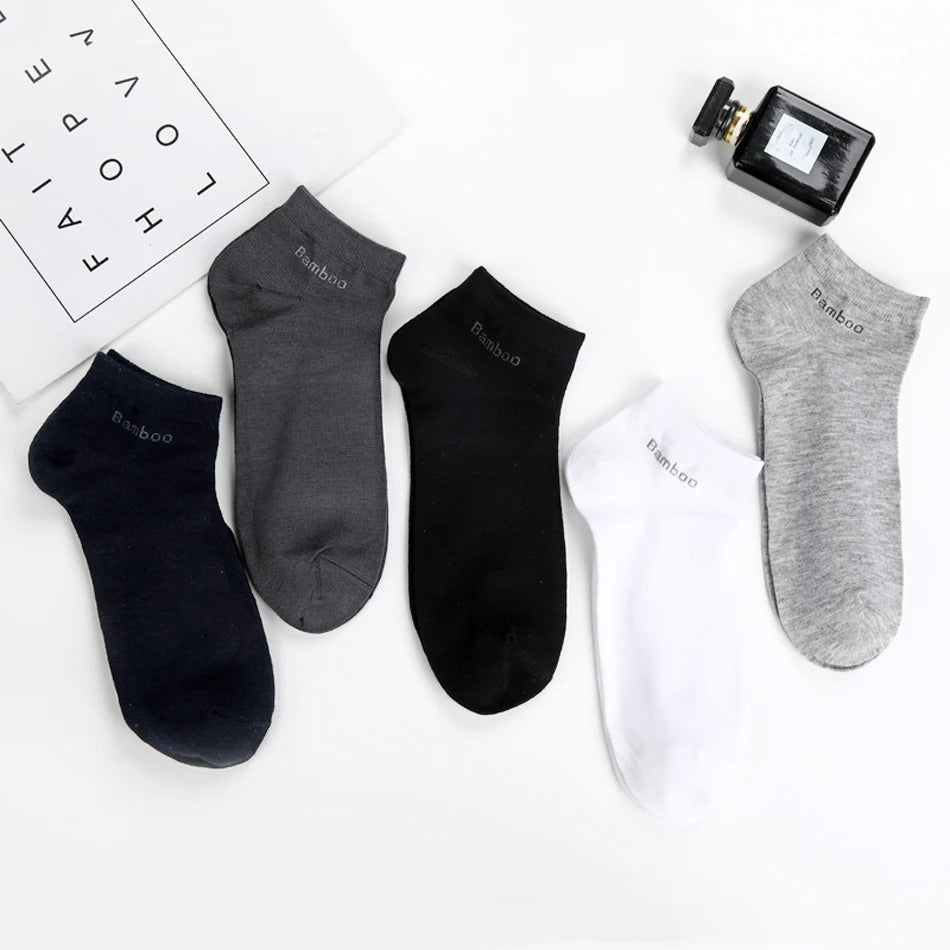 Men’s Bamboo Fiber Ankle Socks – 10 Pairs