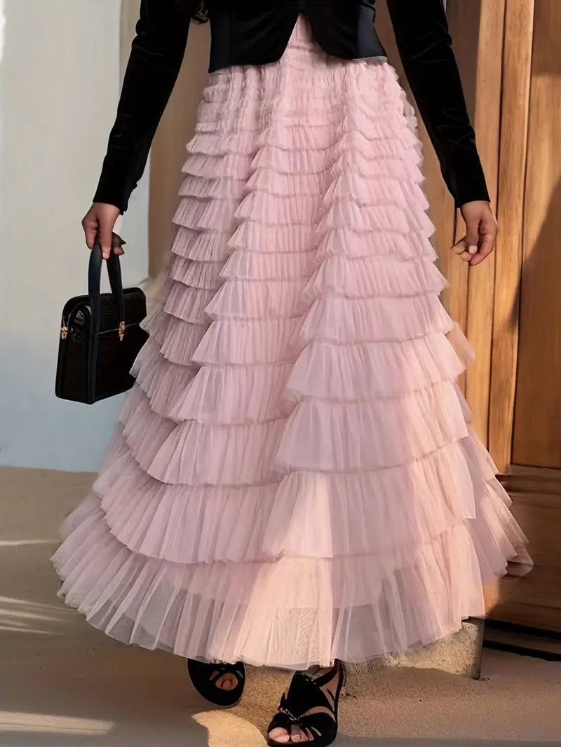 Multilayer Ruffles Tulle Skirt