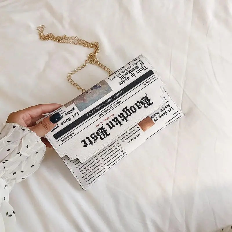 Newspaper Envelope Crossbody Bag for Women