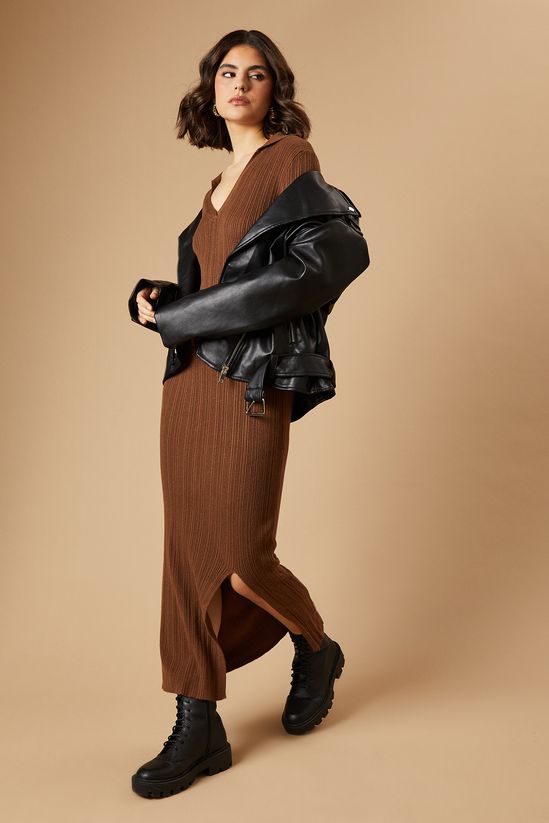 PU Leather Zip Detail Jacket