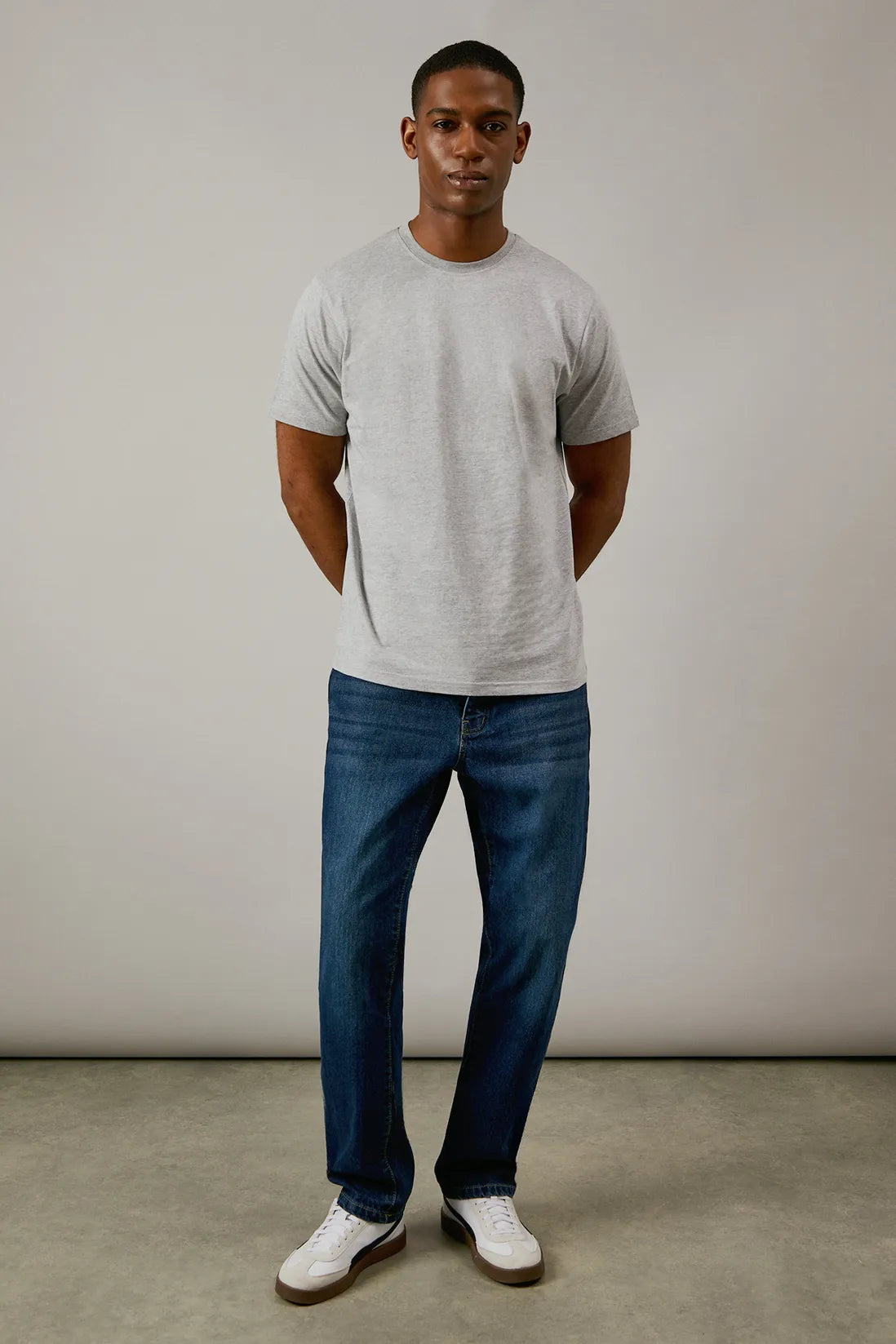 Grey Marl Plain Crew Neck T-shirt