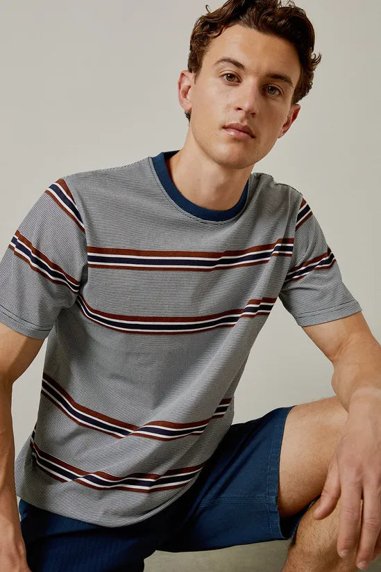 Navy Triple Stripe T-shirt