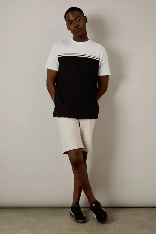 Black Colourblock T-shirt