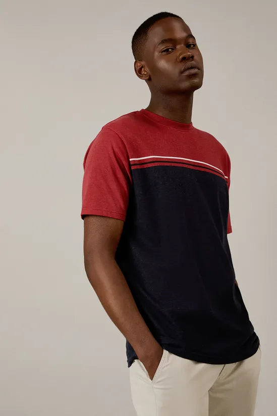 Red Colourblock T-shirt