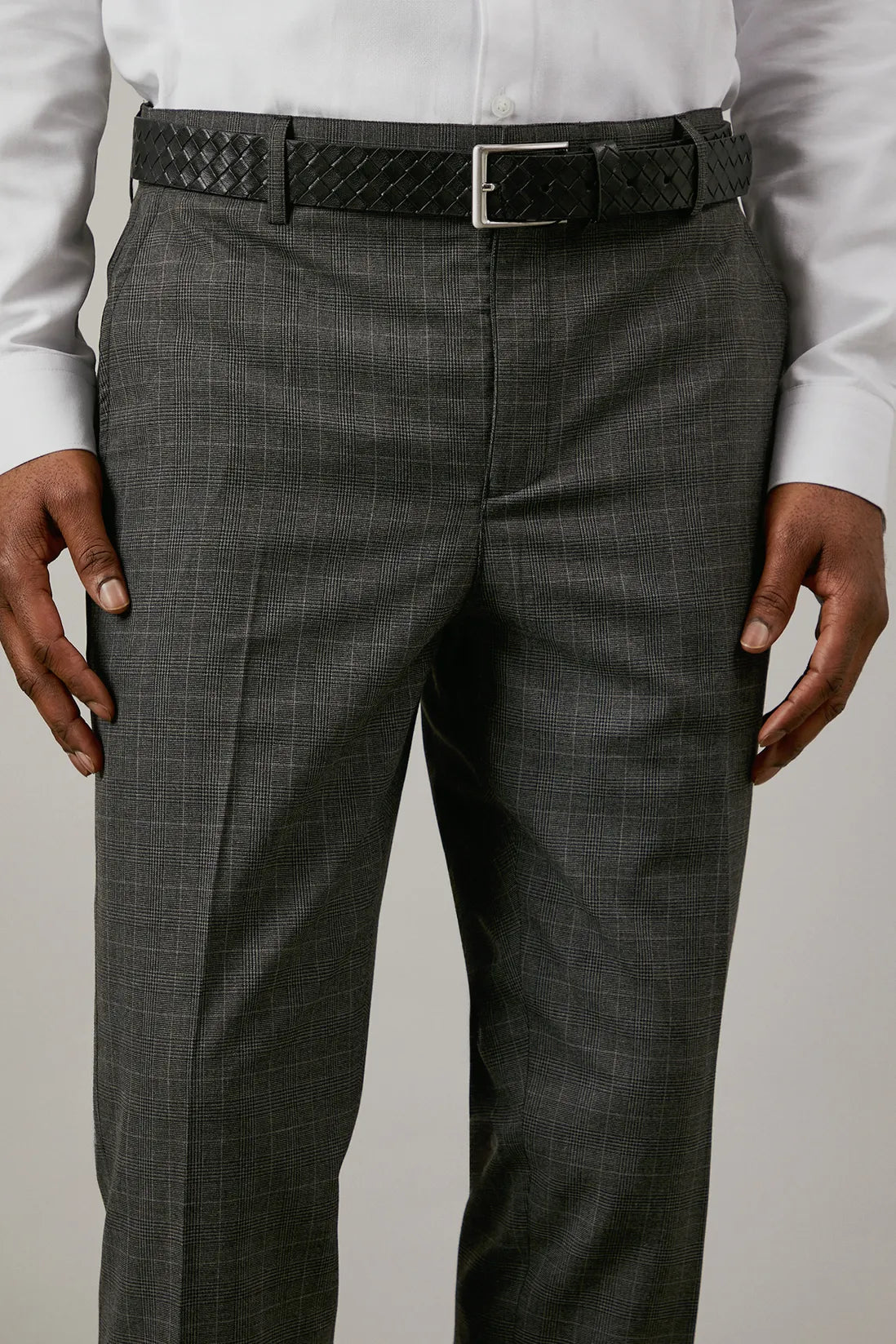 Black Cross Hatch Detail Belt