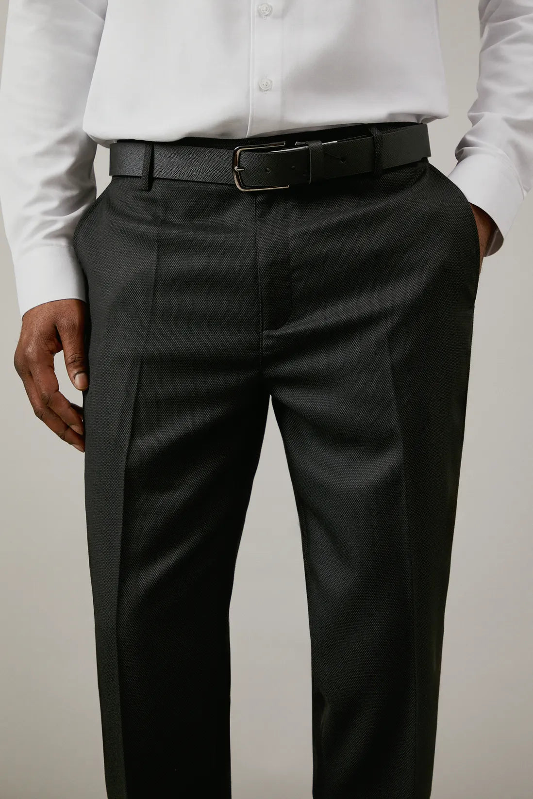 Black Textured Belt