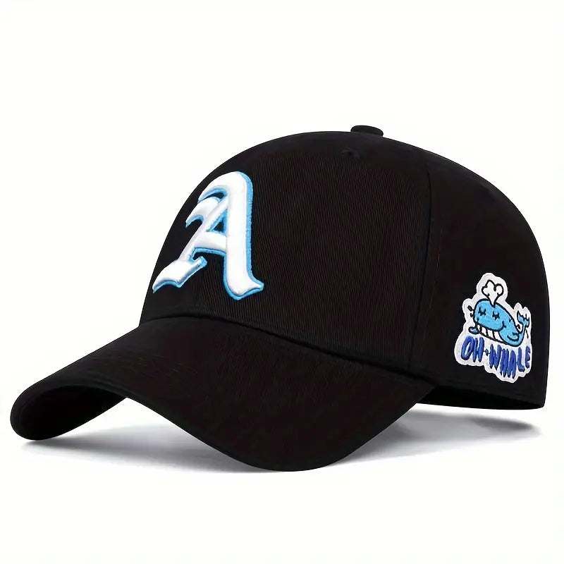 Hippie Style Embroidered "A" & Dolphin Trucker Hat
