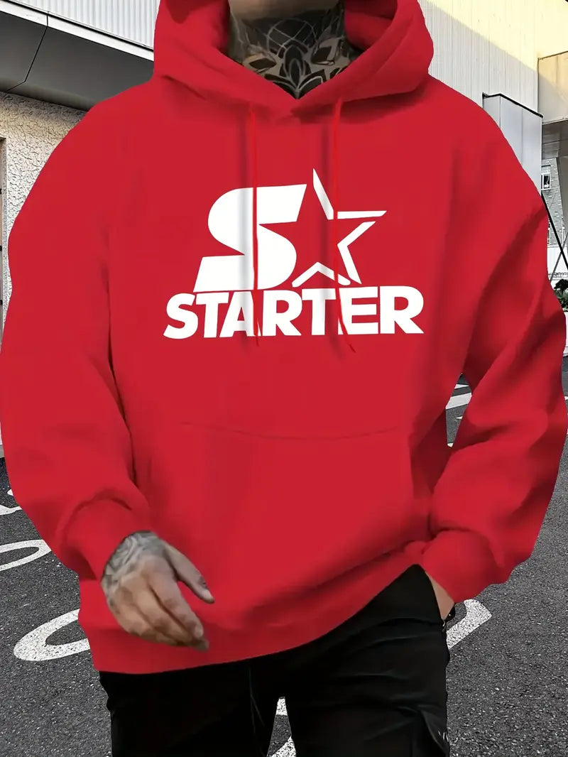 Men'S Stylish Casual Print Fleece Hoodie