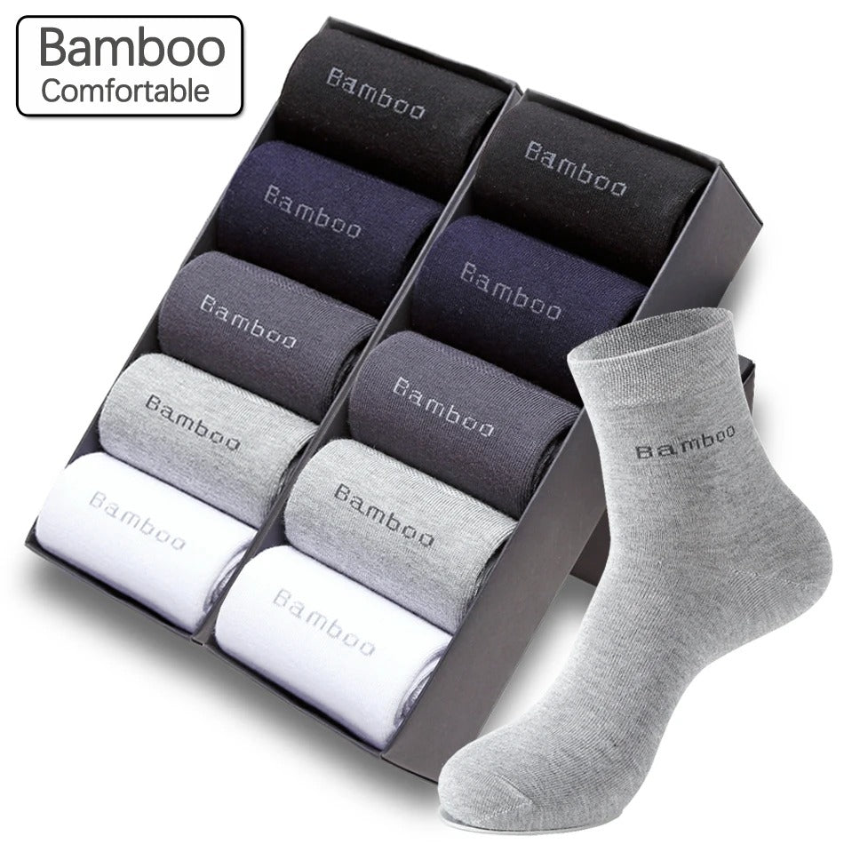 Men’s Bamboo Fiber Crew Socks – 10 Pairs