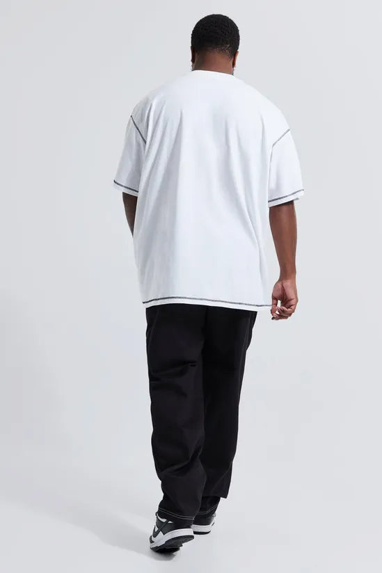 Plus Oversized Ofcl Contrast Stitch T-shirt