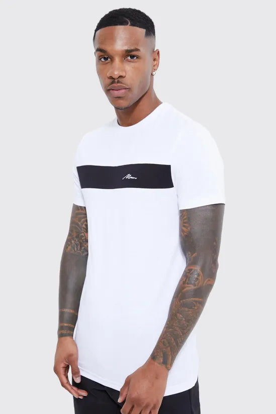 Muscle Fit Man Signature Colour Block T-shirt